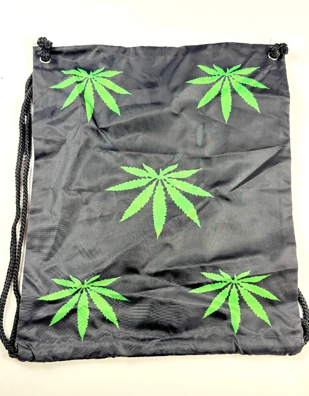 Outdoor Drawstring Bag Green Pot Leaf